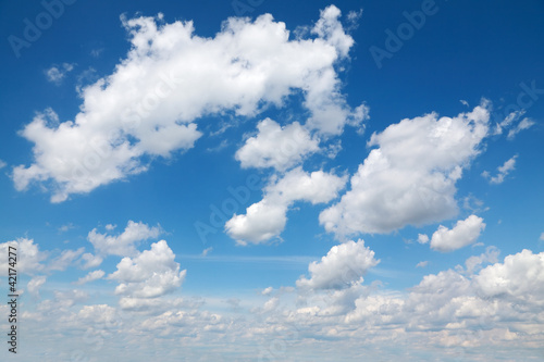 Cloudscape, blue sky and white clouds