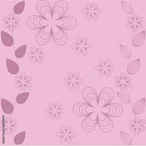 Abstract wallpaper from flowers and leaves