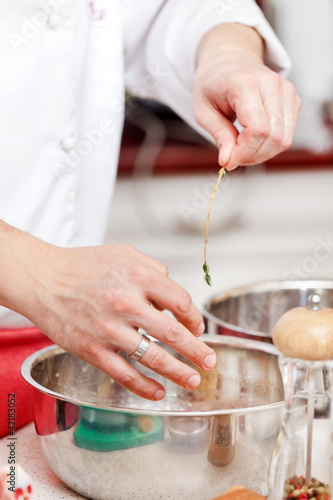 Chef preparing food