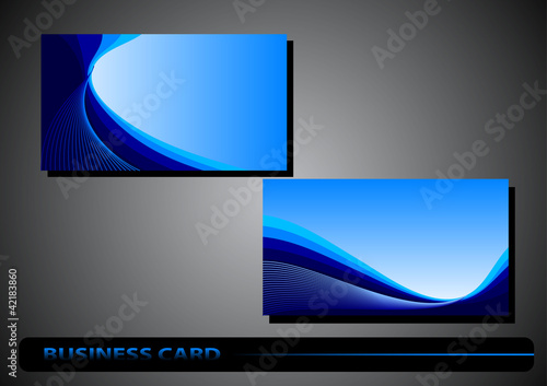 business cards with the waves