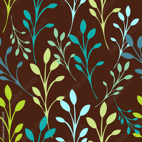 Seamless floral pattern with leaves