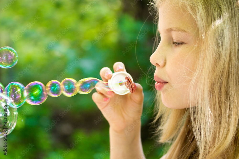 Girl and bubbles