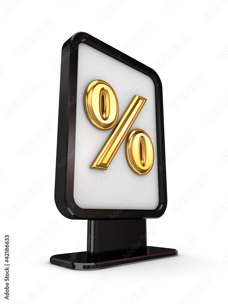Black lightbox with percents symbol. Black lightbox with percents symbol.