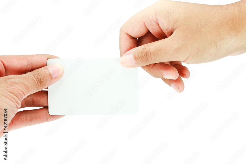 blank business card on white background. blank business card on white background.