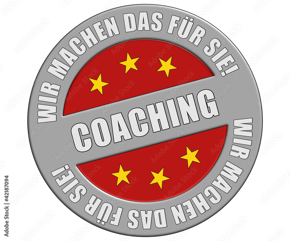 Schild graurot rund rt wmdfs COACHING