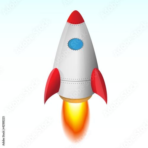 Vector Image Of The Rocket Taking Off