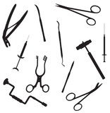 silhouettes of surgical instruments