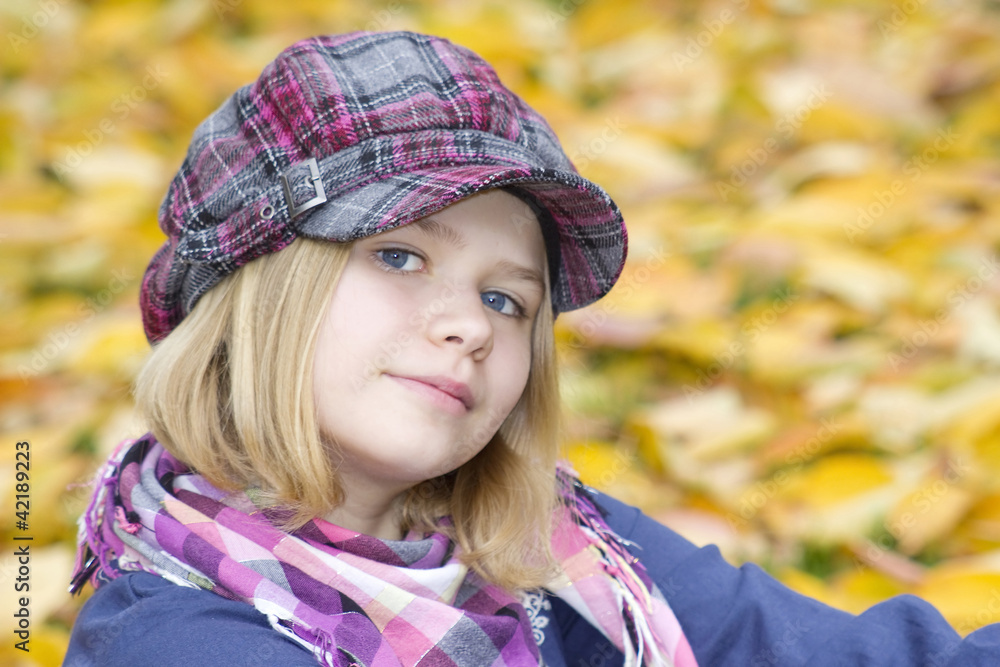 Autumn portrait of a lovely little girl Autumn portrait of a lovely little girl