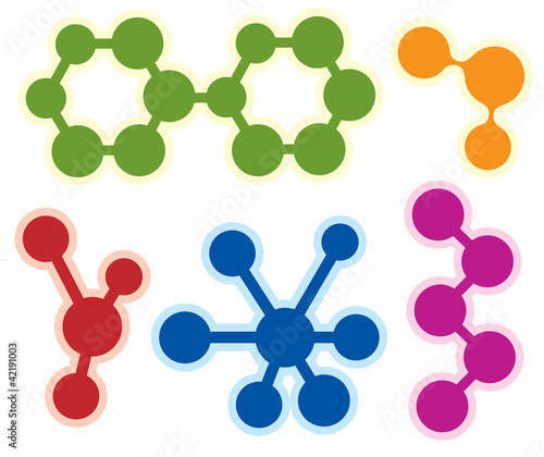 vector abstract molecule icon set