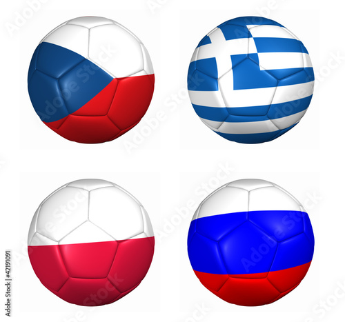 3d balones banderas grupo a euro copa 2012
