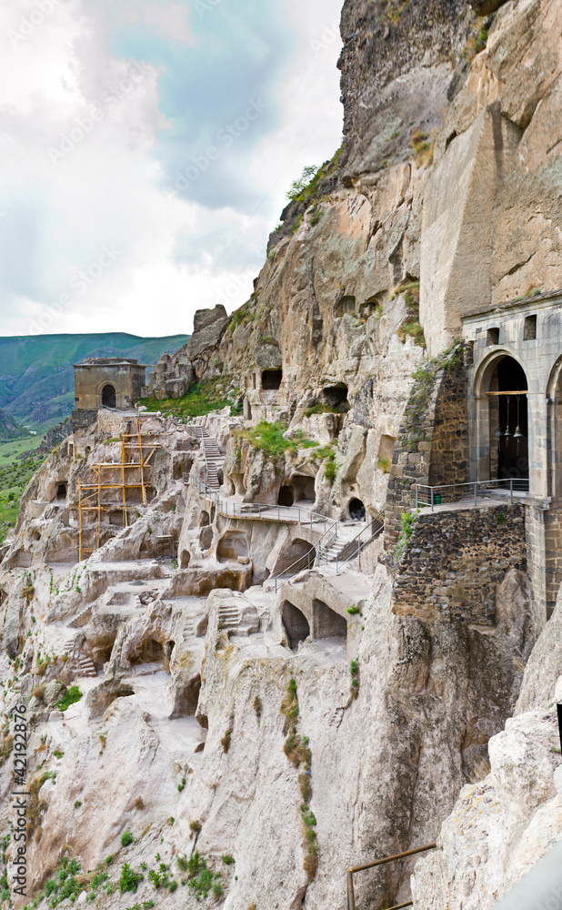 panorama of monastery Vardzia,Georgia,Transcaucasus