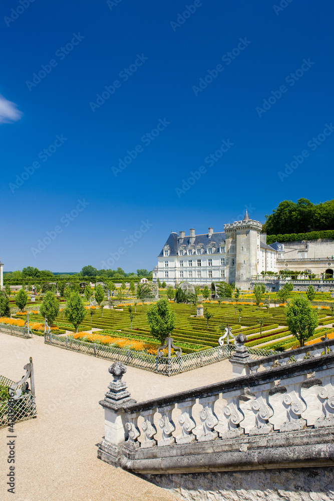 Villandry Castle with garden, Indre-et-Loire, Centre, France