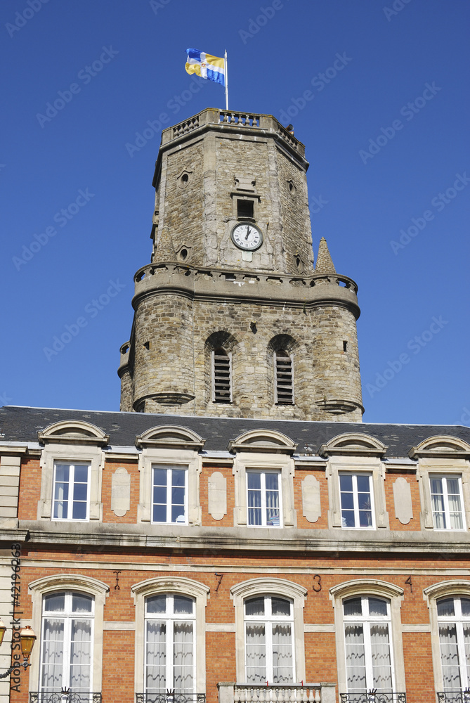 Town Hall and Old Tower. Boulogne-sur-Mer. France