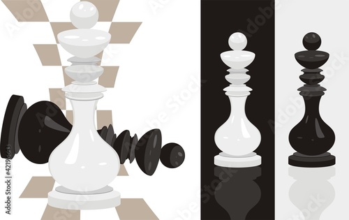 White and black king chess