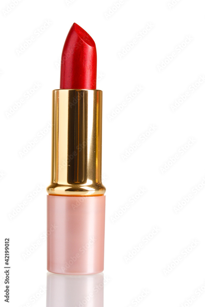 beautiful red lipstick isolated on white beautiful red lipstick isolated on white