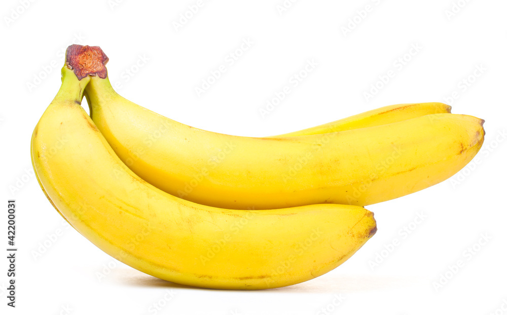 Bunch of bananas isolated on white