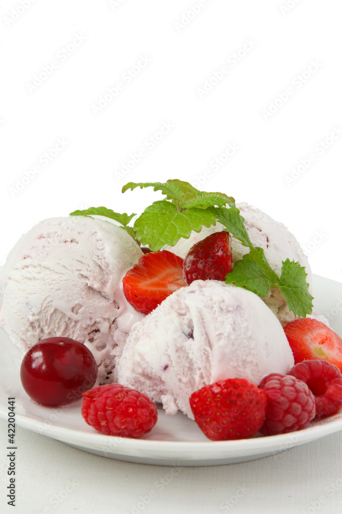fruit ice cream with fresh berries fruit ice cream with fresh berries