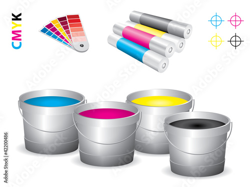 Vector print shop icon set - cmyk