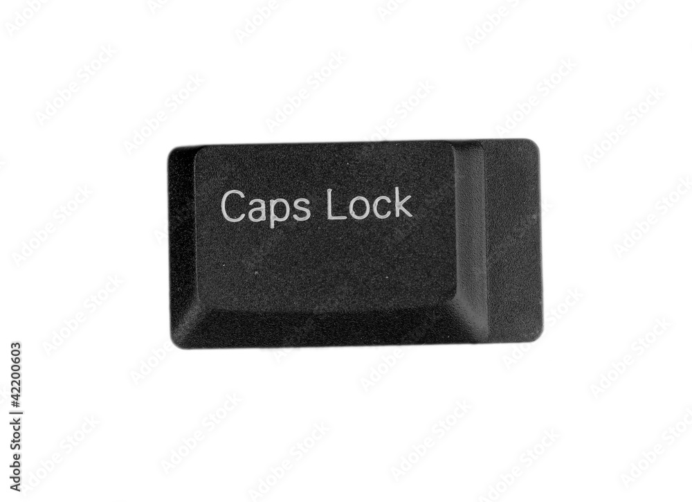 Keyboard key caps lock isolated on white Keyboard key caps lock isolated on white