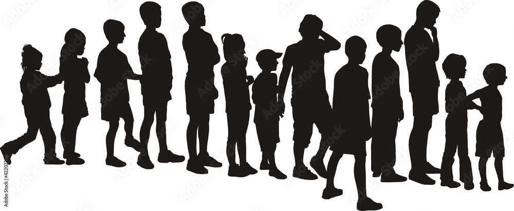 Children waiting in the crowd Children waiting in the crowd