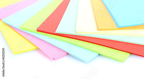 bright colorful paper isolated on white