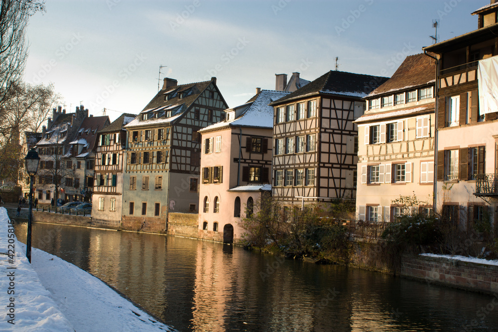 Historic houses of Strasbourg in winter