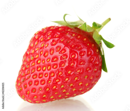 sweet ripe strawberry isolated on white.