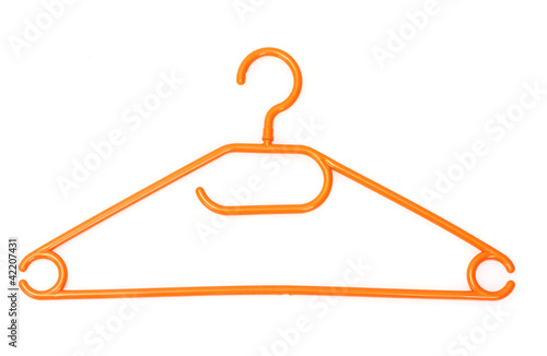 plastic hanger isolated on white