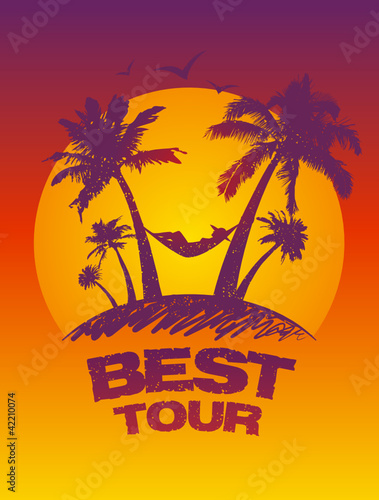 Best tour design template with tropical view.