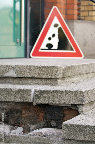 Baustelle Treppe marode Polizei