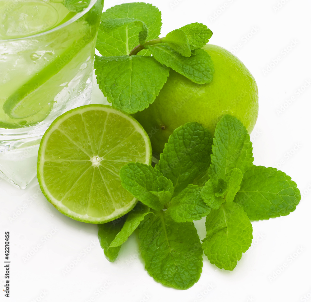 Mojito cocktail isolated on white background Mojito cocktail isolated on white background