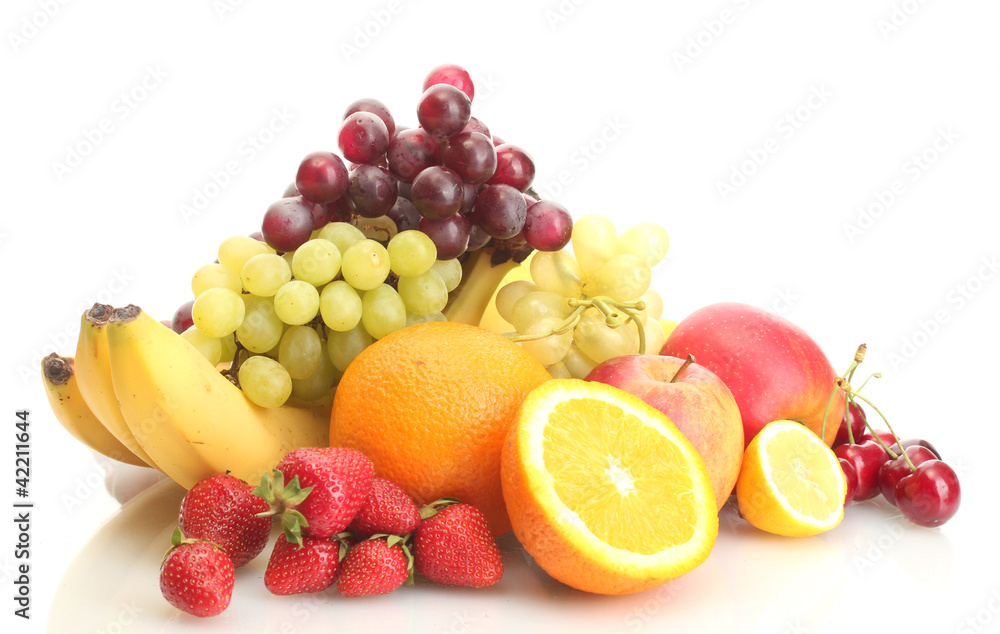 exotic fruits and berries isolated on white exotic fruits and berries isolated on white