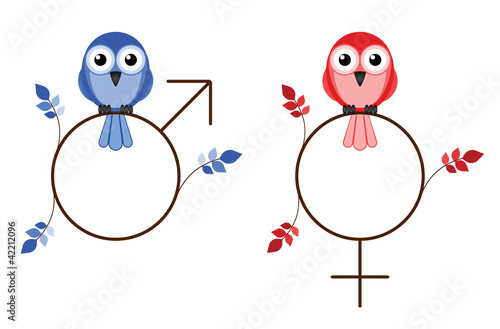 Male and female twig symbols