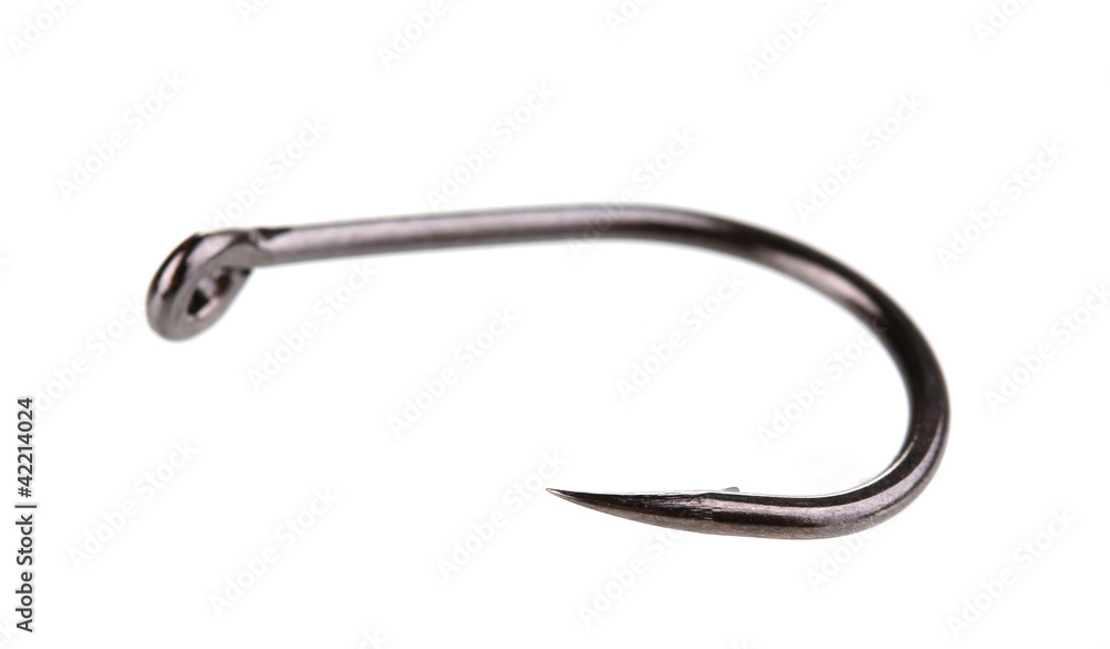 Single fish hook isolated on white Single fish hook isolated on white