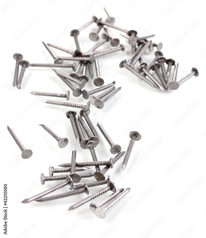 Metal nails isolated on white Metal nails isolated on white