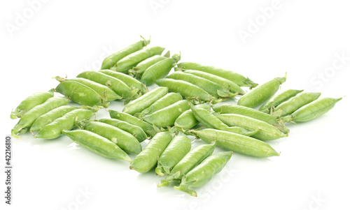 Green peas isolated on white