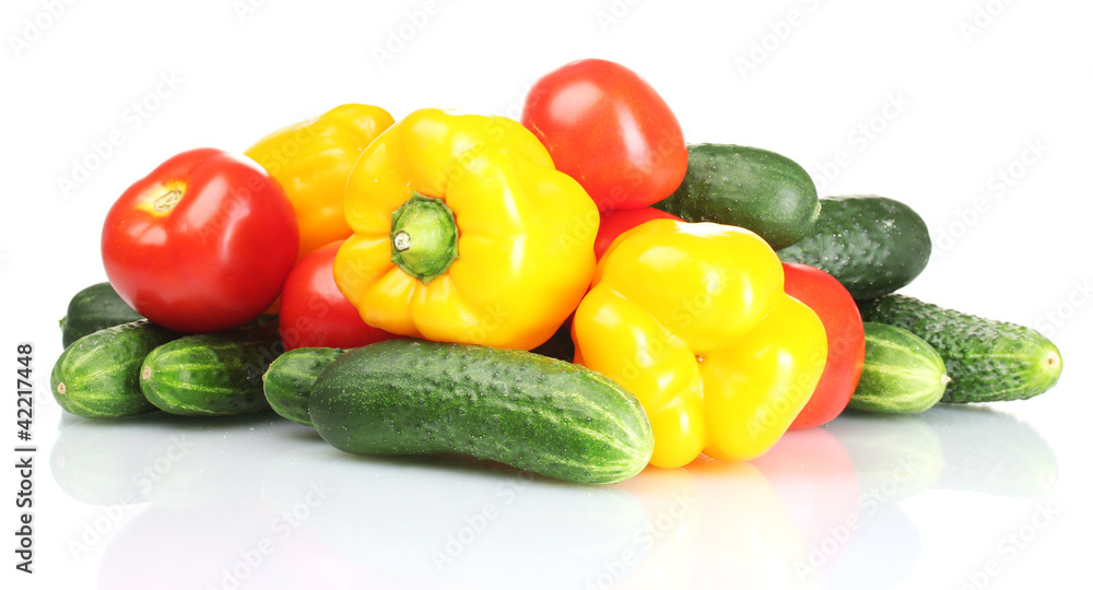 fresh vegetables isolated on white