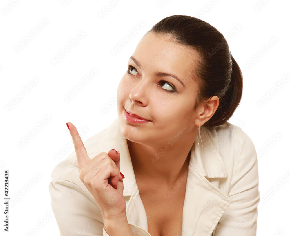 Closeup of an emotional young woman showing up Closeup of an emotional young woman showing up