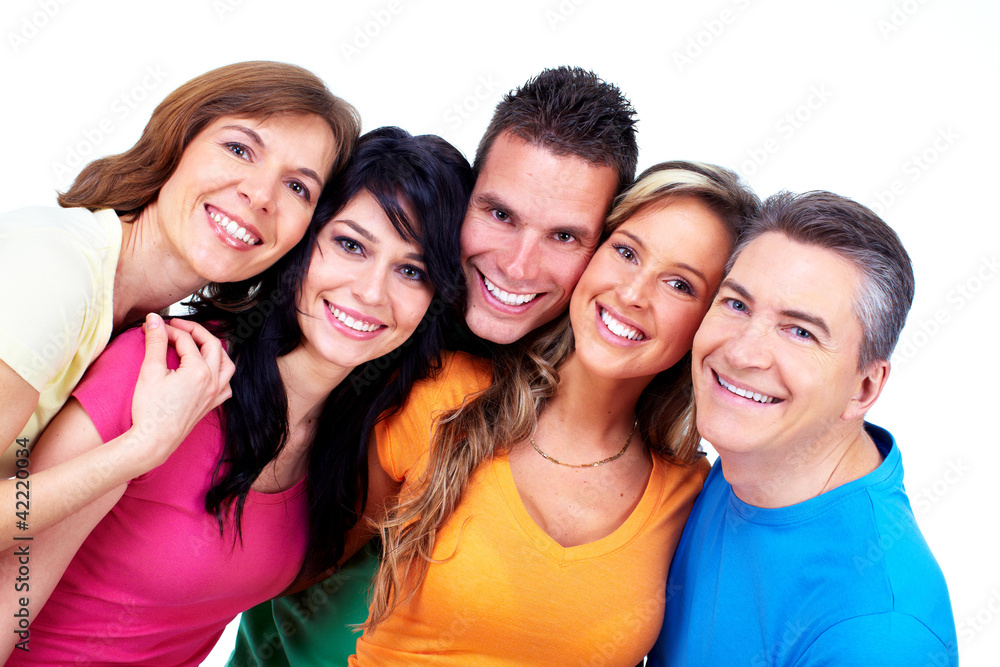 Group of happy people. Group of happy people.