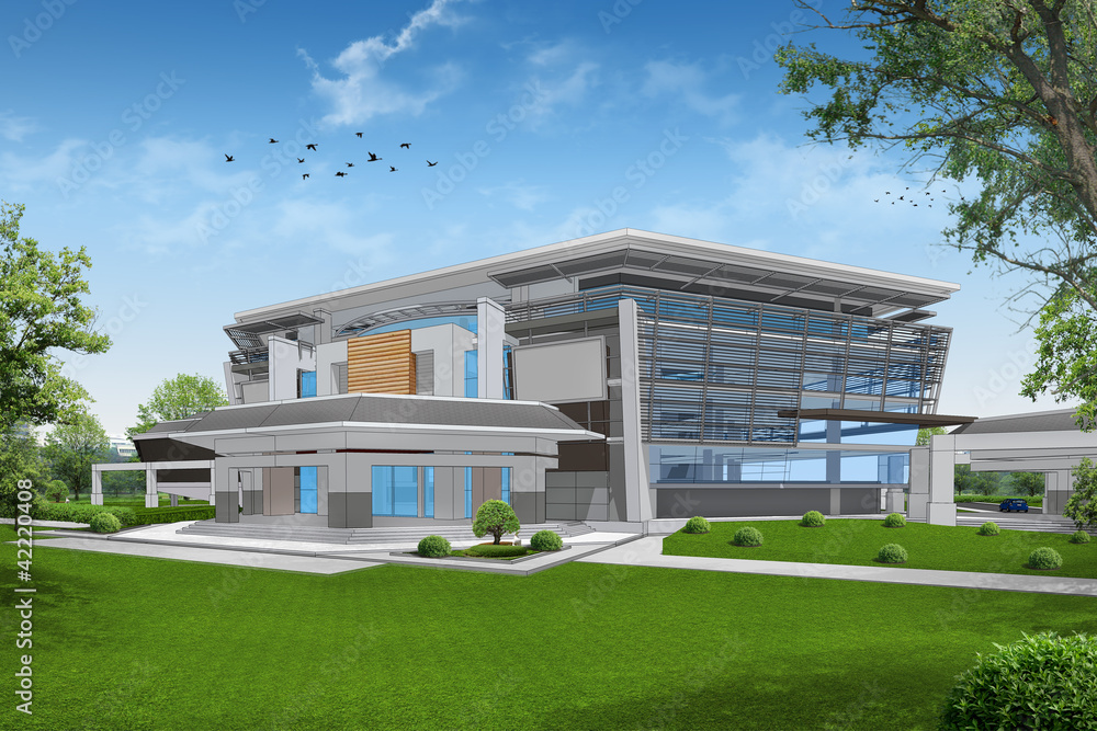 3D render of building 3D render of building