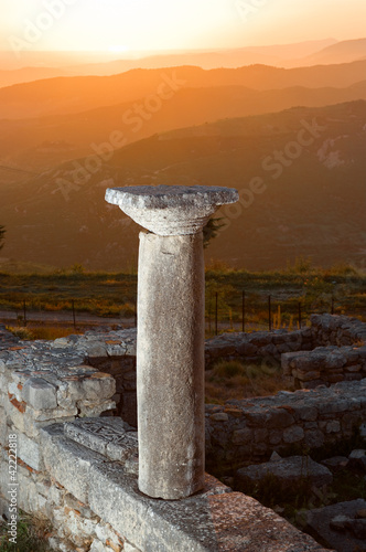 Sunset On Ruins Of Ancient Byllis, Albania photo