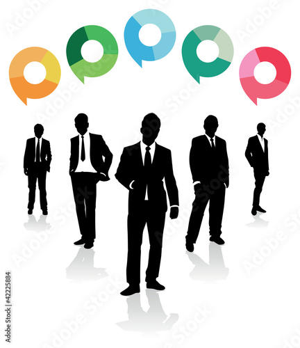 business men speech bubbles