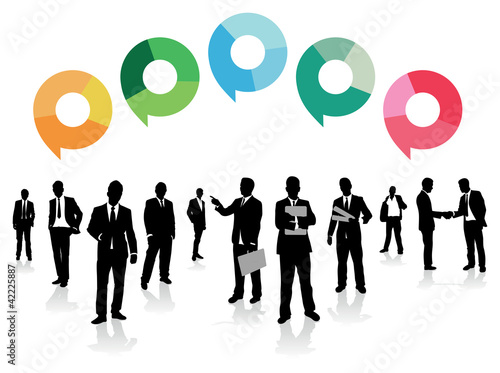 business people with speech bubbles
