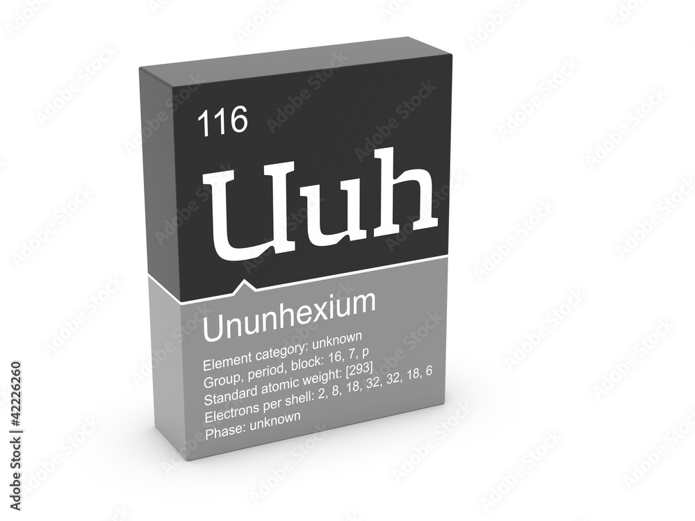 Ununhexium from Mendeleev's periodic table Ununhexium from Mendeleev's periodic table