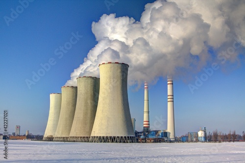 chimneys of coal-fired power plants
