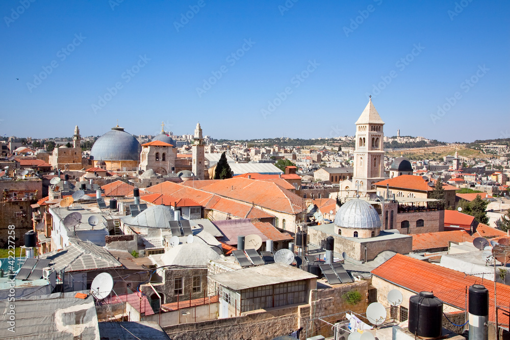 Panoramic view on old part of Jerusalem city