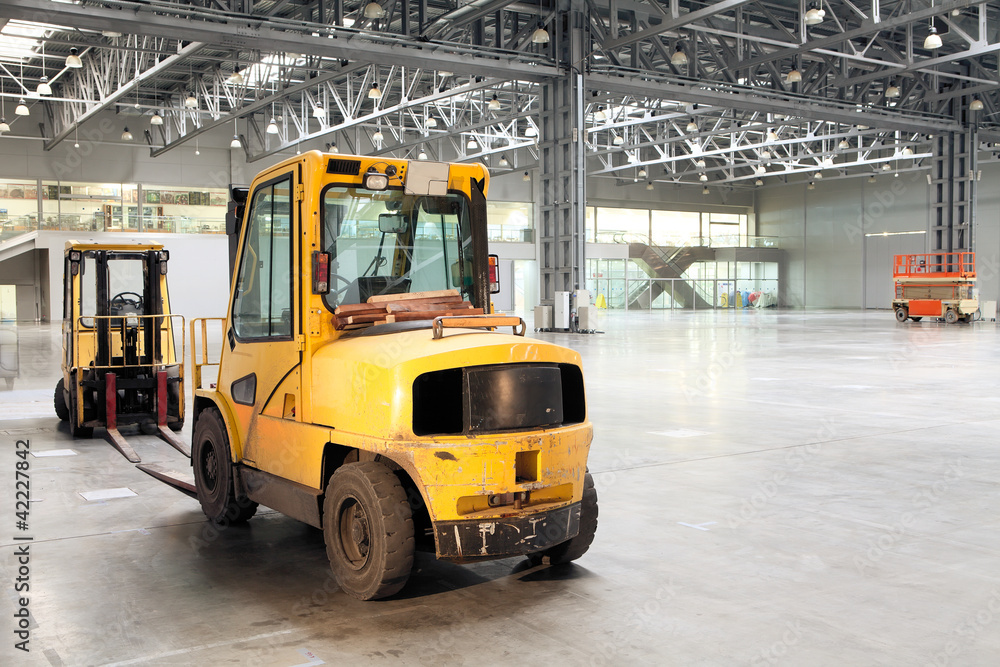 Loader in modern storehouse Loader in modern storehouse
