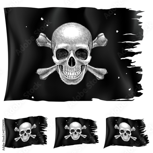 Three types of pirate flag