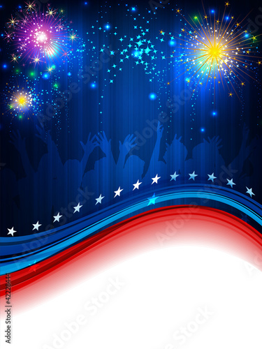 Beautiful background with stars, crackers