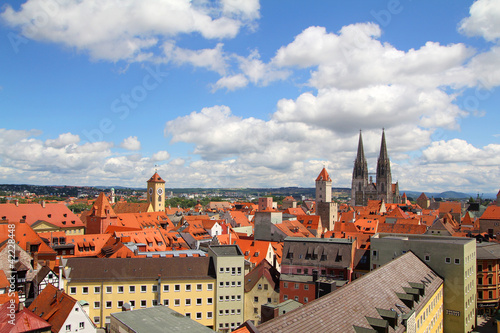 old european town roofs